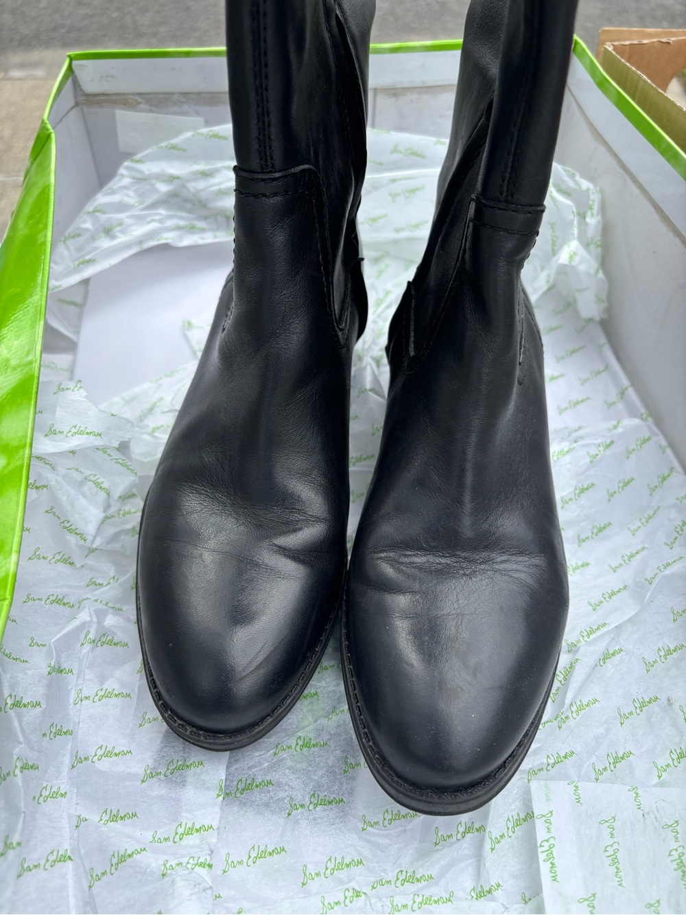 Ladies Black Leather Over The Knee Boots Sam Edelman - Picture 4 of 9